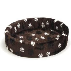 Beeztees Teddy Hondenmand Met Grote Voetprint Donkerbruin 80 Cm